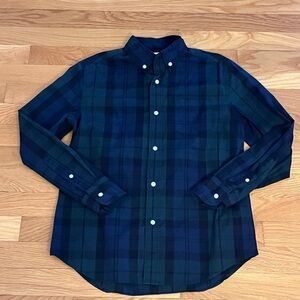 Crewcuts boy’s plaid Button-Down Shirt - Navy and Forest